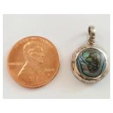 Sterling Silver Pendant with Abalone Shell Inlay