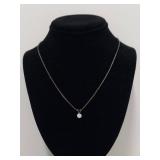 Italian sterling silver chain w/ clear stone pendant