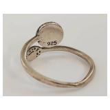 Adjustable Sterling Silver Leaf Ring