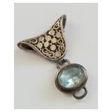 Sterling Silver Blue Stone Pendant By JGD Janice Girardi 925