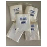 5 Packs Clear Poly Bags 6x8 2 Mil Hang Hole 100 Count Each Sealed