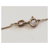 Sterling Silver Italian Clear Stone Heart Necklace