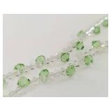 Sterling Silver Green And Clear Bead Necklace