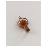 Gold-Tone Sterling Silver Red Stone Pendant