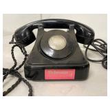 Vintage Swiss Black Desk Telephone No-Dial PBX Extension Phone