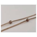 Sterling Silver Necklace Chain With Bead Accents