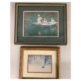 Set of 4 Framed Landscape Art Prints Vintage Wall Decor Mixed Scenes