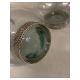 Decorative Art Glass Vase & Pitcher Lot 5 Pc Frosted Swirl Textured