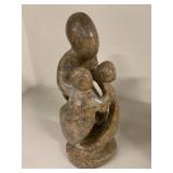 Decorative Art Sculpture Lot Stone Family & Ceramic Bird Figures 3pc