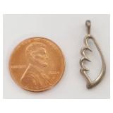 Sterling Silver Feather-Like Pendant Charm