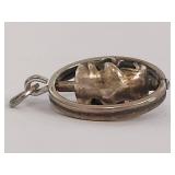 Sterling Silver Theater Mask Spinner Pendant