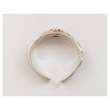Sterling Silver Adjustable Floral Band Ring