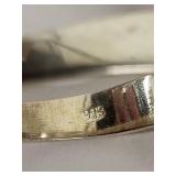Sterling Silver Opal Ring & Inlay Band (Lot of 2)