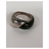 Jade Ring Designed by RLM (Robert Lee Morris) with Brown Ring from Italy Both Rings Size 8