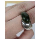 Jade Ring Designed by RLM (Robert Lee Morris) with Brown Ring from Italy Both Rings Size 8
