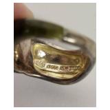 Jade Ring Designed by RLM (Robert Lee Morris) with Brown Ring from Italy Both Rings Size 8