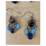 Chaps & Tiger Eye Earrings (Lot of 2 Pairs)