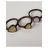 Mixed Stone Ring Set (Lot of 3)