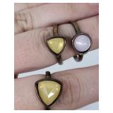 Mixed Stone Ring Set (Lot of 3)