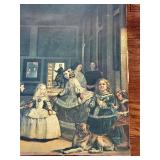 Oil on Canvas Titled "Las Meninas" after Velazquez Las Meninas 18x20 Framed Painting