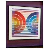 Yaacov Agam Signed Limited Edition Agamograph Framed Op Art Print