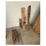 Antique Primitive Wooden Hand Tool Lot Planes Farm Salvage Decor