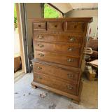 Traditional Chest on Chest Dresser Brown Wood 8 Drawer 55x40x20