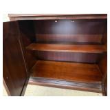 Traditional Lighted Curio China Cabinet Cherry Finish Glass Doors