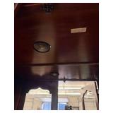 Traditional Lighted Curio China Cabinet Cherry Finish Glass Doors