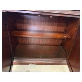 Traditional Lighted Curio China Cabinet Cherry Finish Glass Doors