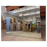 Large Frameless Beveled Wall Mirror 60 x 40 Metal Clips Good