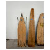 The Queen Folding Ironing Board Wood Top J.R. Clark Primitive Vintage