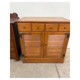 Ethan Allen Baumritter Wooden Sideboard Cabinet 4 Drawer Shutter Doors
