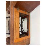 Antique Oak Treadle Sewing Machine Cabinet Base Carved 34x18x29