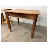 Antique Solid Wood Farmhouse Work Table w Shelf 30x36x30 Rustic