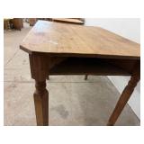 Antique Solid Wood Farmhouse Work Table w Shelf 30x36x30 Rustic