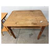 Antique Solid Wood Farmhouse Work Table w Shelf 30x36x30 Rustic