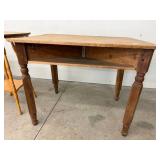 Antique Solid Wood Farmhouse Work Table w Shelf 30x36x30 Rustic