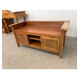 Mission Style Oak TV Stand Media Console Cabinet 46x23x45 Good