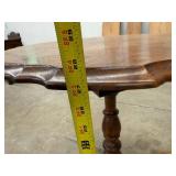 Vintage Wood Pedestal Side Table Scalloped Top 25in Tall Good