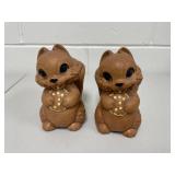 Twin Winton California Ceramic Wood-Look Squirrel Salt & Pepper Shakers