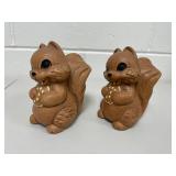 Twin Winton California Ceramic Wood-Look Squirrel Salt & Pepper Shakers