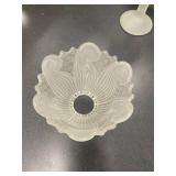Frosted Glass Partylite 2-Piece Candle Holder Fairy Lamp 10"