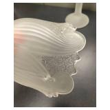 Frosted Glass Partylite 2-Piece Candle Holder Fairy Lamp 10"