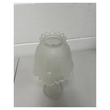 Frosted Glass Partylite 2-Piece Candle Holder Fairy Lamp 10"