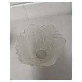 Frosted Glass Partylite 2-Piece Candle Holder Fairy Lamp 10"