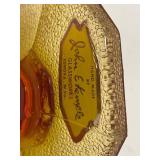 Lot Including John E Kemple Footed Bowl Compote & Frosted Amber Mini Pitcher Vtg