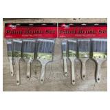 (2) 4 Piece Paint Brush Set, 8 Brushes