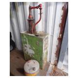 Vintage Oil Storage Container with pump and 5 Gallon Eagle Gas Can