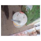 Vintage Oil Storage Container with pump and 5 Gallon Eagle Gas Can